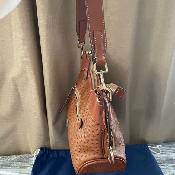 Dooney and Bourke Ostrich Hobo in the color Caramel EUC - Picture 6 of 9